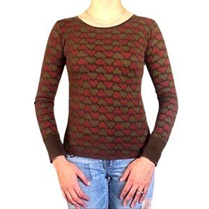 O’NEIL- Long sleeve top color-Brown with “O’Neill “logo thru-out Size- Medium